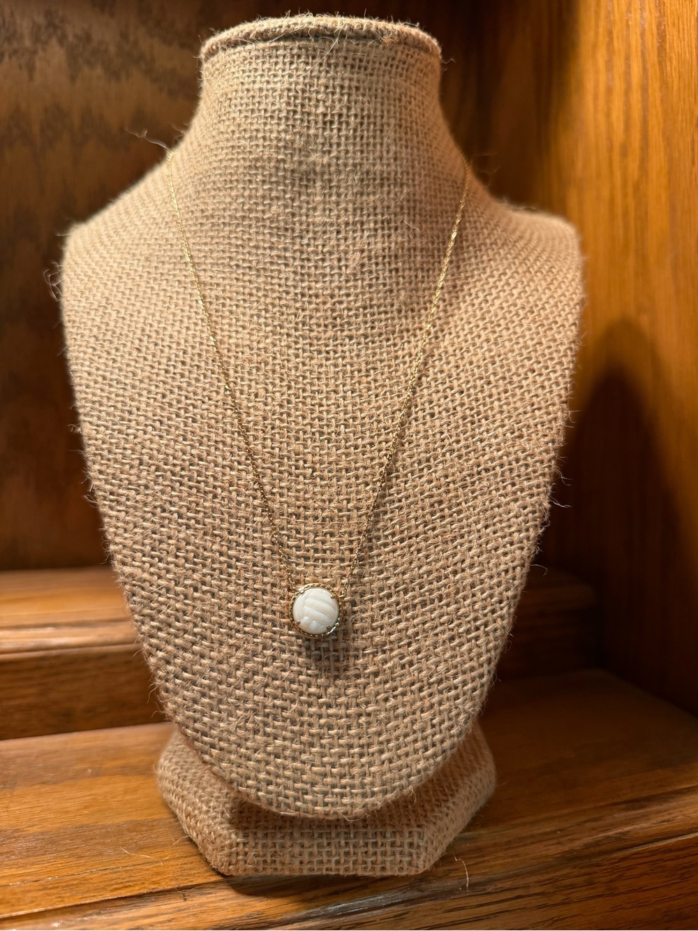 Kendra Scott Volleyball Necklace 14K Gold Over Brass Mother of Pearl 19”